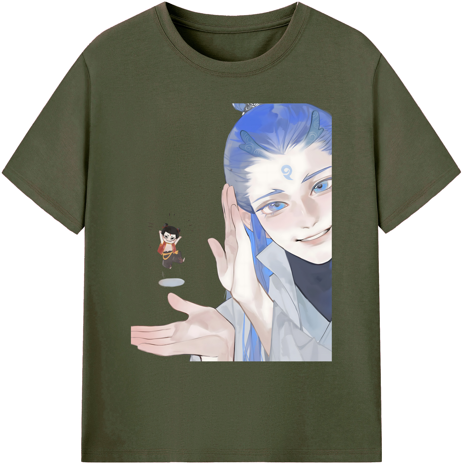 （画像用） Ne Zha 2 ナタ 魔童の大暴れ 綿100％ メンズ半袖Tシャツ｜肌触りやわらか＆通気性